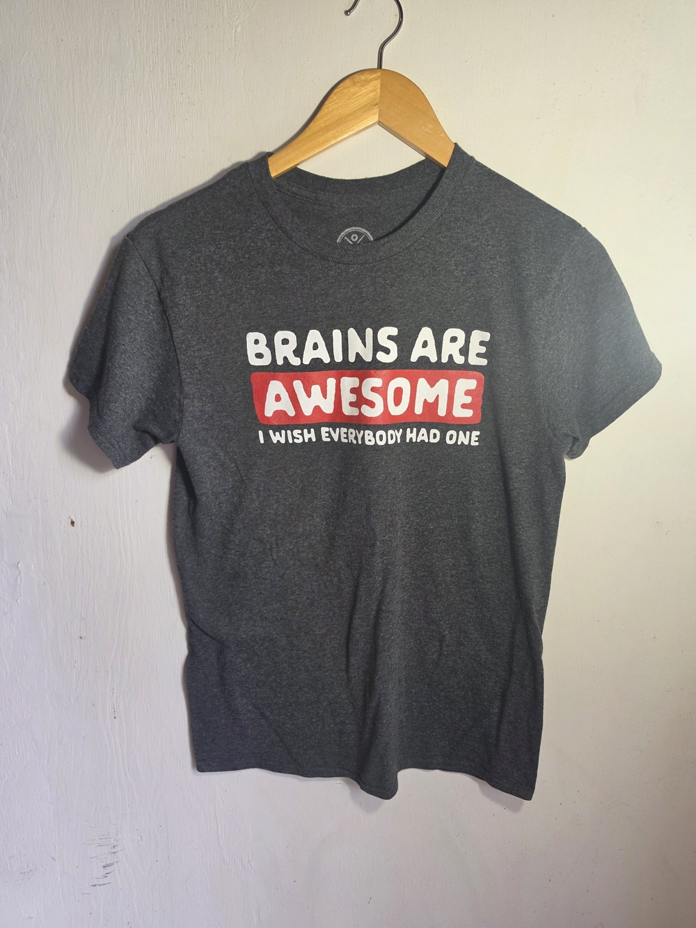 Kids Gray Graphic Tee - "Brains Are Awesome"